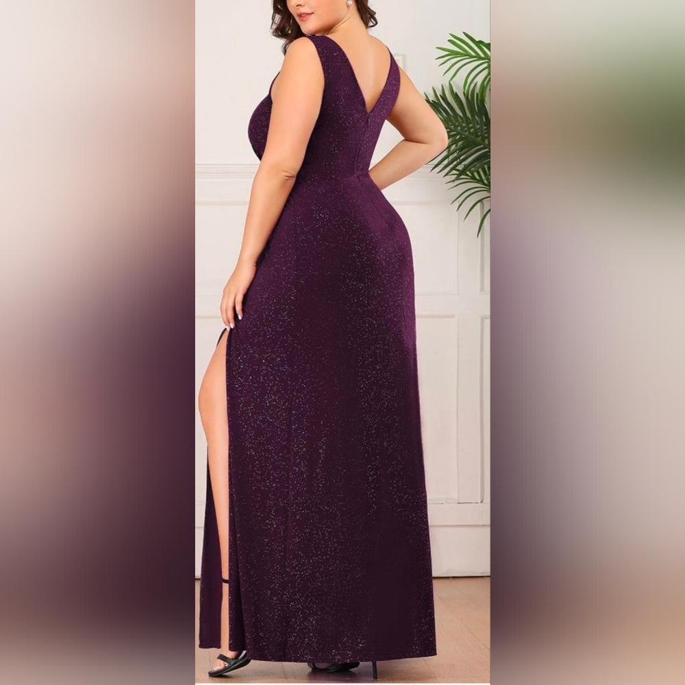 Ever Pretty Sparkling Navy Maxi Dress Sz 22 - Picture 5 of 6